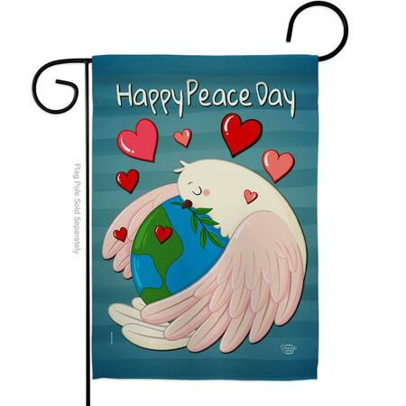 CUADRILATERO 13 x 18.5 in. Happy Peace Day Garden Flag with   Double-Sided Decorative Vertical Flags CU4212748